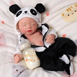 16 Inch Realistic Full Silicone Body Brown Baby Girl Doll 4Lb Weighted Real Doll